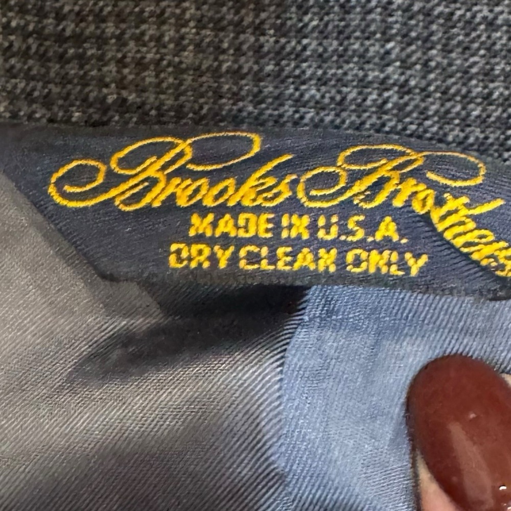 Brooks Brothers Makers Brooksease VTG Herringbone Wool Sz 46L Blazer Sport Coat - Picture 11 of 11